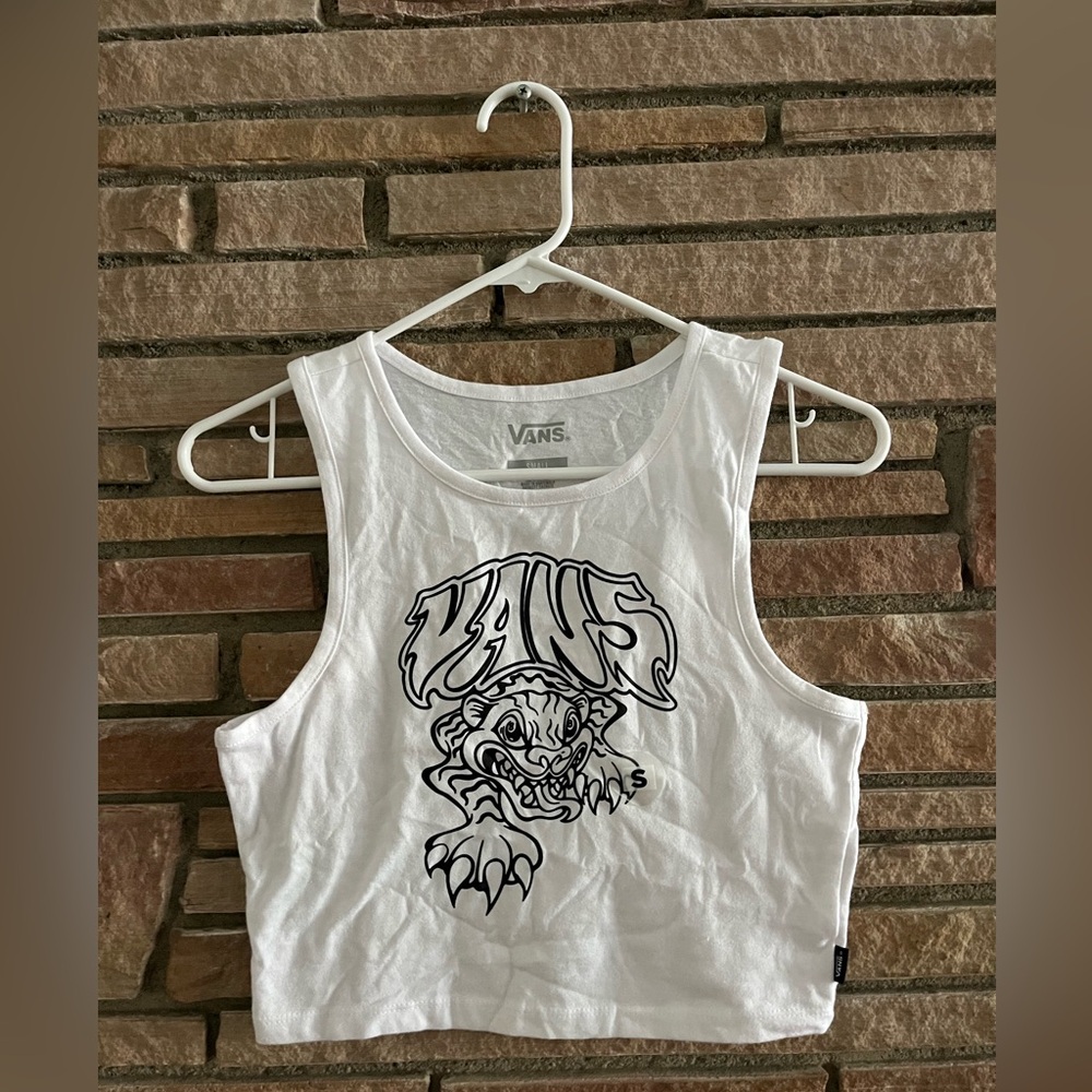 Vans White Tiger graphic tank top US: Small